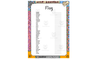 Flag word Scramble puzzle worksheet