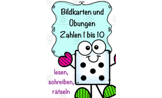 Flash Cards and Exercises for Numbers 1-10 (German Version)