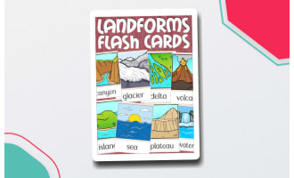 Landforms Flashcards – 30 Geography Cards