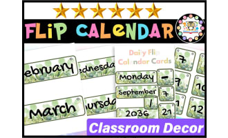 Flip Calendar |Eucalyptus  Classroom Decor | Flip Calendar Eucalyptus