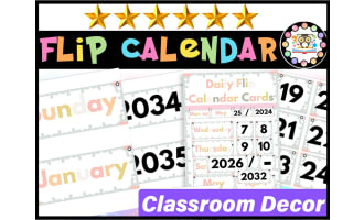 Flip Calendar | Spotty Boho Classroom Decor | Flip Calendar