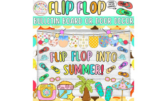 Flip Flop into Summer – Beach Bulletin Board & Door Decor Kit
