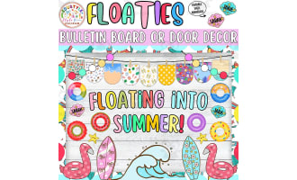 Floating Into Summer! Swimring Summer Bulletin Board & Door Decor Kit