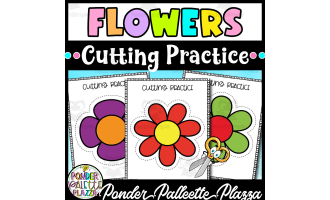 Flowers Cutting Practice - Color Then Cut