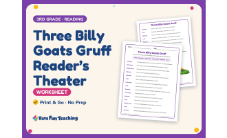 Fluency Worksheet: Three Billy Goats Gruff – 3rd Grade Practice