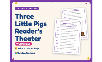 Fluency Worksheet: Three Little Pigs Reader’s Theater – 3rd Grade