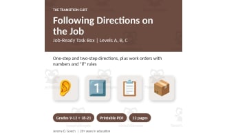Following Directions on the Job Task Box for Transition Class