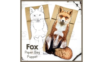 Foxes | Paper Bag Puppet | Printable Craft