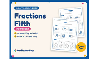 Fractions Fifth Worksheet – 2nd-4th Grade Math Practice + Answer Key