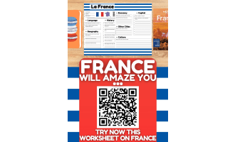 France Country Study Worksheet - Europe - Geography