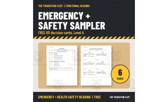 Free 911 Decision Cards: Emergency or Tell an Adult, Level A Sampler