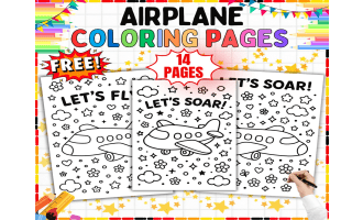 Free Airplane Coloring Pages - 12 Printable Plane Sheets K-5