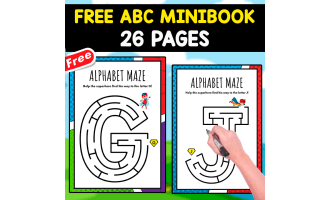 FREE ALPHABET MINIBOOK | MAZES THEMED