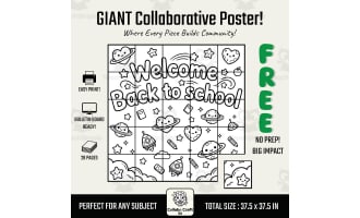 Free Back to School Collaborative Poster Space Welcome Sign K-5