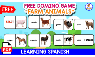 FREE DOMINÓ GAME IN SPANISH | Farm Animals