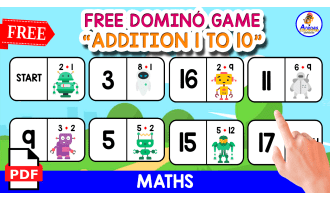 FREE DOMINÓ GAME OF ADDITION | ROBOT THEMED