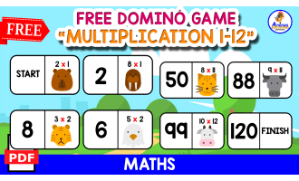 FREE DOMINÓ GAME OF MULTIPLICATION | Animals Themed