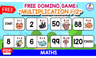 FREE DOMINÓ GAME OF MULTIPLICATION | Nature Themed