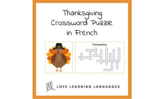 Free French Thanksgiving Crossword Puzzle