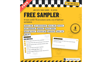 FREE Job Site Task Cards Sampler | 12 Workplaces | Job Skills