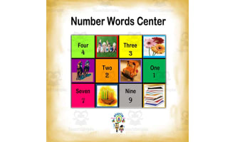 Free Math Number Words Interactive Center Activity