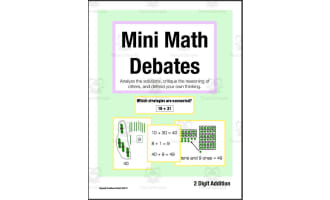 FREE Mini Math Debates: Promote Math Talk with 2 Digit Addition (Grade 1-3)