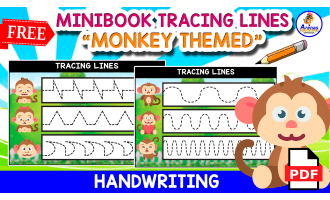 FREE MINIBOOK TRACING LINES | Monkey Themed