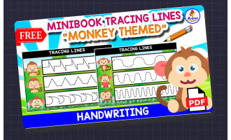 FREE MINIBOOK TRACING LINES | Monkey Themed