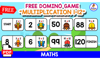 FREE MULTIPLICATION DOMINÓ GAME | Tables 1 to 12