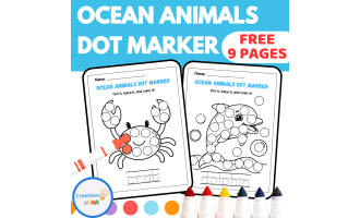 Free Ocean Animals Dot Marker Worksheets