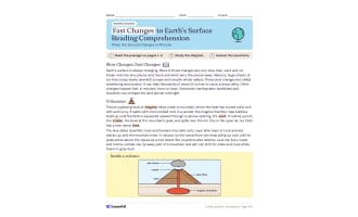 Free Reading Passage: Fast Changes to the Earth's Surface PDF