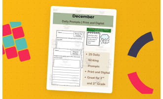 Free Sample — December Daily Writing Prompts | 2nd–3rd Grade