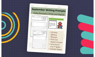 Free Sample — September Daily Writing Prompts | 2nd–3rd Grade | Print