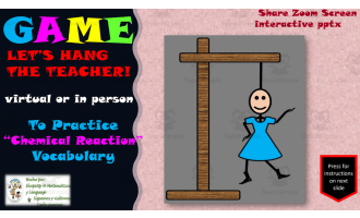 Free Science Interactive Hangman Game / Chemical Reaction Vocabulary