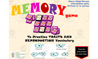 Free Science Interactive Memory Game / Traits and Reproduction Voc.