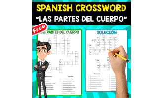 FREE SPANISH CROSSWORD + SOLUTION | LAS PARTES DEL CUERPO