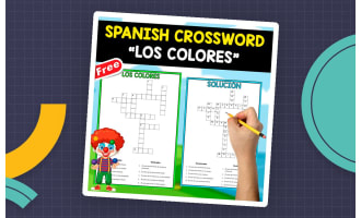 FREE SPANISH CROSSWORD + SOLUTION | LOS COLORES