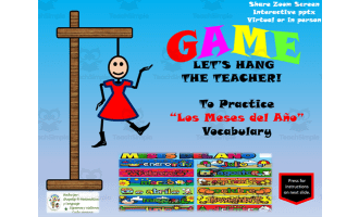 Free Spanish Interactive Hangman Game to Practice Los Meses del Año