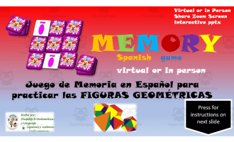 Free Spanish Interactive Math Memory Game to Practice Geometry Shapes