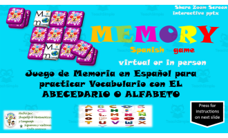 Free Spanish Interactive Memory Game to Practice El Abecedario