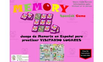 Free Spanish Interactive Memory Game to Practice Lugares en la Ciudad