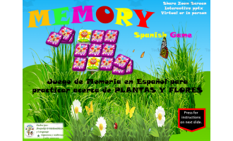 Free Spanish Interactive Memory Game to Practice Plantas y Flores