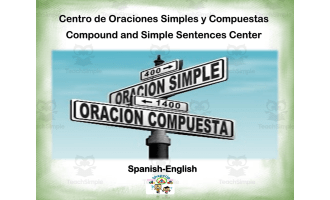 Free Spanish Interactive Simple and Compound Sentences Center Activity