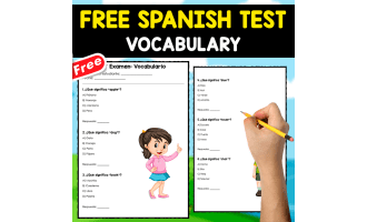 FREE SPANISH TEST | BASIC VOCABULARY | 4 PAGES