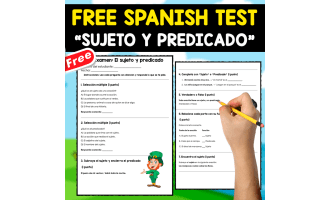 FREE SPANISH TEST | EL SUJETO Y PREDICADO | 3 PAGES