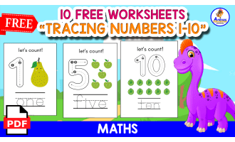 FREE WORKSHEETS | TRACING NUMBERS 1 - 10