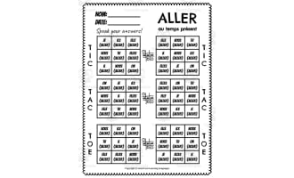 French: Aller Present Tense Tic Tac Toe Game