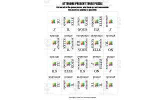 French: Attendre Present Tense Puzzle