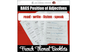 French BAGS Position of Adjectives - Reading, Writing, Speaking, Liste