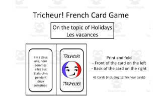 French: Card Game- Tricheur- Holidays